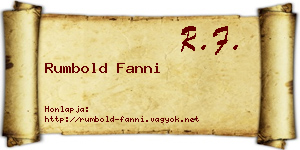 Rumbold Fanni névjegykártya