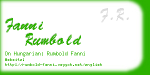 fanni rumbold business card